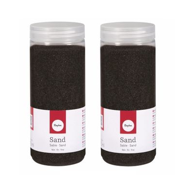 4x pakjes fijn decoratie zand zwart 475 ml