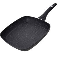 Zwarte grillpan koekenpan voor alle hittebronnen 26 cm - Grilpannen - thumbnail