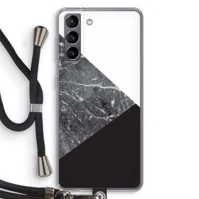 Combinatie marmer: Samsung Galaxy S21 Transparant Hoesje met koord