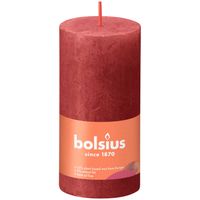3 stuks - Bolsius - Stompkaars Delicate Red 100/50 rustiek - thumbnail