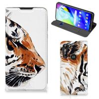 Bookcase Motorola Moto G8 Power Watercolor Tiger Bookcase Motorola Moto G8 Power Watercolor Tiger