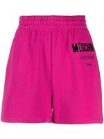 Moschino short de sport à logo imprimé - Rose