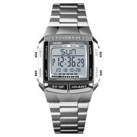 SKMEI 1323 multifunctionele mannen outdoor Business sport Noctilucent waterdichte digitale polshorloge (zilver)