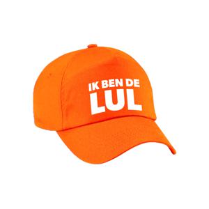 Cadeau pet/cap voor volwassenen - de lul - oranje - vrijgezellenfeest - bruiloft/trouwen