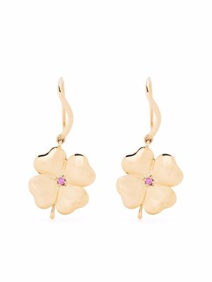 Aurelie Bidermann boucles d'oreilles Clover en or 18ct ornées de saphirs