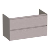 Brauer Inspire - Onderkast - 100 cm - met 2 Softclose Lades Greeploos en 1 Sifon Uitsparing - Timber Greige