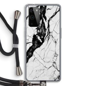 Witte marmer 2: OnePlus 9 Pro Transparant Hoesje met koord