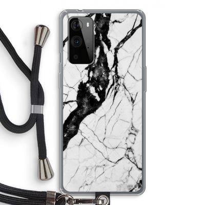 Witte marmer 2: OnePlus 9 Pro Transparant Hoesje met koord