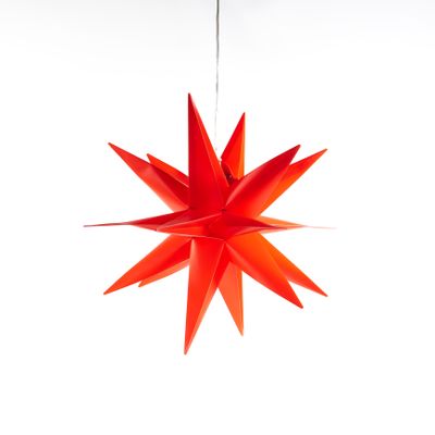 Red 3D Star 35Cm / 10Led Warm White / 1,5M Transparen - Annas collection