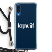 Topwijf Navy: Samsung Galaxy A50 Transparant Hoesje met koord Topwijf Navy: Samsung Galaxy A50 Transparant Hoesje met koord