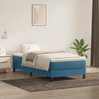 Boxspring zonder matras fluweel donkerblauw 80x220 cm