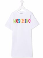 Moschino Kids robe à logo imprimé - Blanc