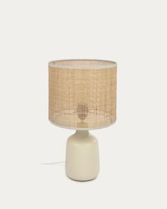 Kave Home Erna tafellamp E27 Beige, Natuurlijk