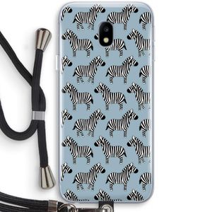 Zebra: Samsung Galaxy J3 (2017) Transparant Hoesje met koord