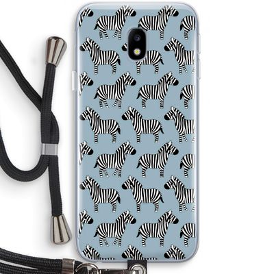 Zebra: Samsung Galaxy J3 (2017) Transparant Hoesje met koord