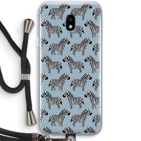 Zebra: Samsung Galaxy J3 (2017) Transparant Hoesje met koord
