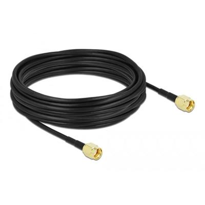 Delock WiFi-antenne Aansluitkabel [1x RPSMA-stekker - 1x RPSMA-stekker] 10 m Zwart