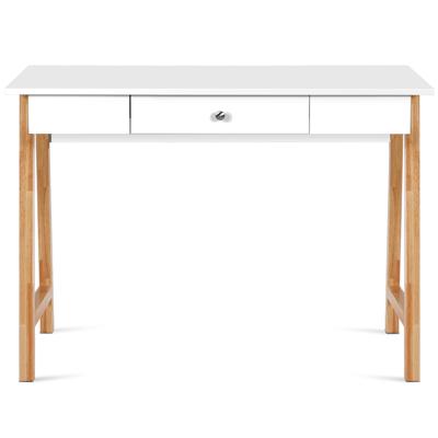 Schrijfbureau Multifunctionele Tafel met Een Grote Lade MDF-Bureau Computer Bureau Dressoir Tafel Laptop Tafel Wit + Natuurlijk