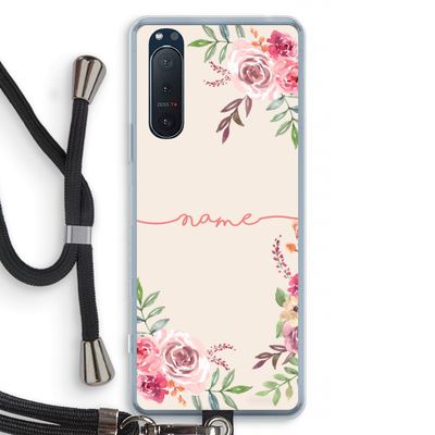 Rozen: Sony Xperia 5 II Transparant Hoesje met koord