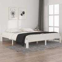 Bedframe massief hout wit 180x200 cm
