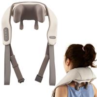 Nacken- en Schoudermassageapparaat 4D Shiatsu Rugmassageapparaat met Diepe Weefsel Kneten Beige