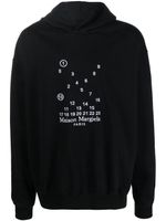 Maison Margiela hoodie en coton à logo brodé - Noir