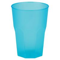 Santex drinkglazen frosted - turquoiseA - 6xA - 420 ml - onbreekbaar kunststof - Cocktailglazen - Drinkglazen