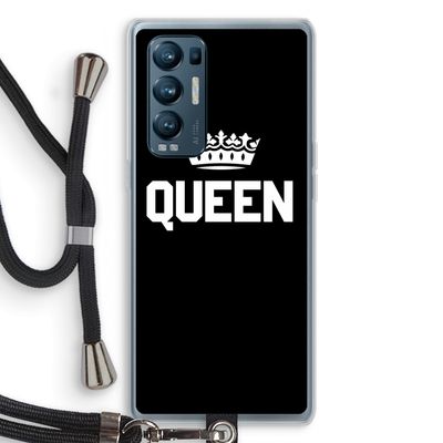 Queen zwart: Oppo Find X3 Neo Transparant Hoesje met koord