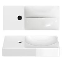Clou Vale keramiek fontein 45x19x7cm kraangat links wit glans CL/03.03162.01.L