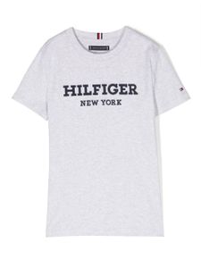 Tommy Hilfiger Junior t-shirt à logo brodé - Gris