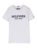 Tommy Hilfiger Junior t-shirt à logo brodé - Gris