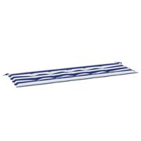 vidaXL Tuinbankkussen gestreept 150x50x3 cm oxford stof wit en blauw