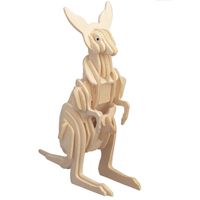 Houten 3D puzzel kangoeroe 23 cm - thumbnail