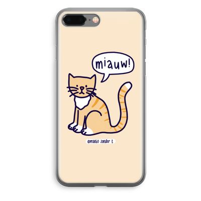 Miauw: iPhone 8 Plus Transparant Hoesje