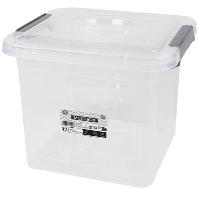 Urban Living Opberg box - 8 liter - 27 x 25 x 22cm - met deksel en clips - waterdicht