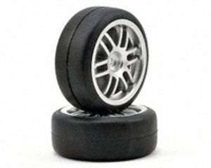 Tires and wheels, assembled, glued (Rally wheels, satin, 1.9 Gymkhana slick tires) (2)