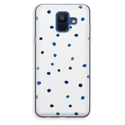 Blauwe stippen: Samsung Galaxy A6 (2018) Transparant Hoesje