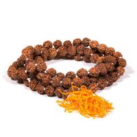 Mala Rudraksha 108 kralen met Oranje Kwast - thumbnail