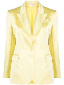 P.A.R.O.S.H. blazer boutonné à fini satiné - Jaune