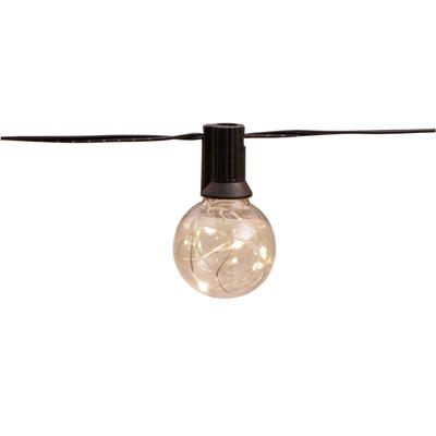Solar tuinverlichting lichtsnoer - met 20 lampjes/bollampjes - warm wit - 600 cm
