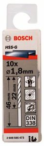 Bosch Accessoires Metaalboren HSS-G, Standard 1,8 x 22 x 46 mm 10st - 2608585473