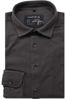 Marvelis Casual Modern Fit Jersey shirt donkergrijs, Effen - thumbnail