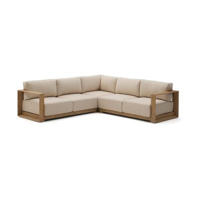 Kave Home Ambra 5-zitshoekbank acaciahout