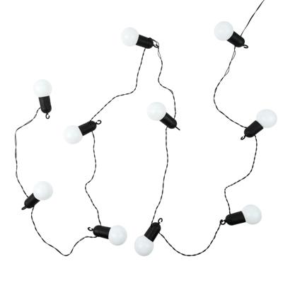 Home Deco Factory feestverlichting lichtsnoer - 10 LED lampen - warm wit - 270 cm - buiten