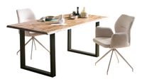 Artistiq Eettafel 'Radhika' Acaciahout en metaal, 160 x 90cm, kleur Zwart