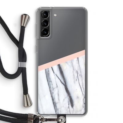 A touch of peach: Samsung Galaxy S21 Plus Transparant Hoesje met koord
