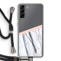 A touch of peach: Samsung Galaxy S21 Plus Transparant Hoesje met koord