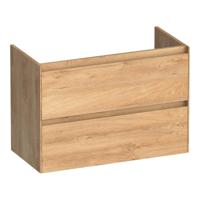 Brauer Inspire - Onderkast Ondiep - 80 cm - met 2 Softclose Lades Greeploos en 1 Sifon Uitsparing - Forest Tan