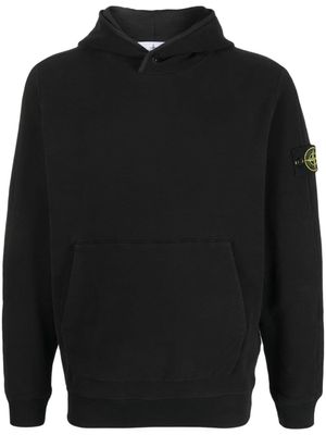 Stone Island hoodie en coton à patch Compass - Noir