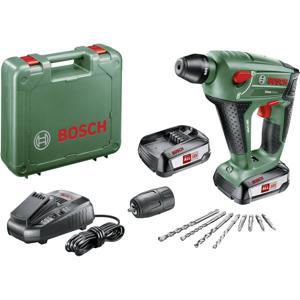 Bosch Home and Garden Uneo Maxx SDS-Quick-Accu-boorhamer 18 V 2.5 Ah Li-ion Incl. 2 accus, Incl. koffer